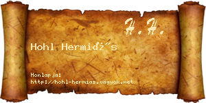 Hohl Hermiás névjegykártya